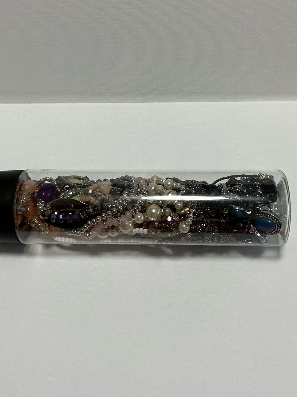 Clear Jewelry Tube Filled with 25 Mixed Costume Jewelry - Multicolor Items. - Picture 11 of 15